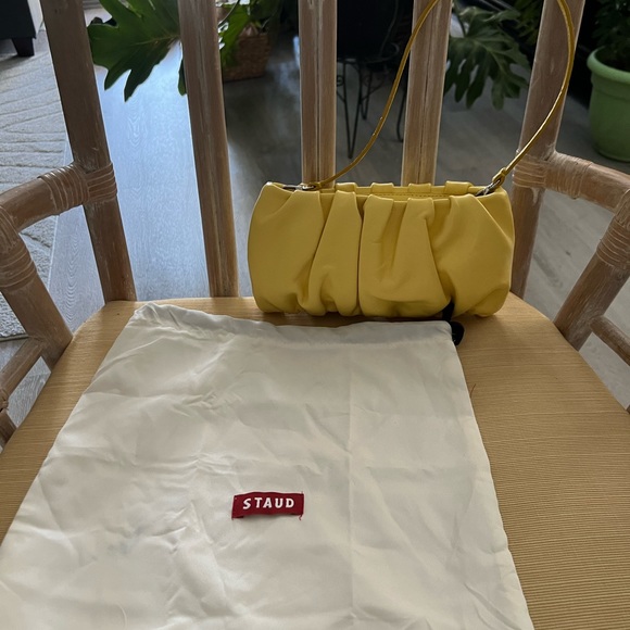 STAUD Yellow Gathered Clutch